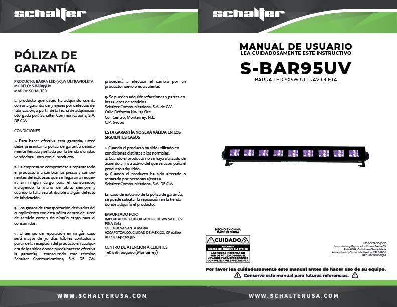 S-BAR183 – Barra led 18x3w leds RGB